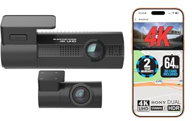 BlackVue Elite 9 2CH 64GB Dash Cam - UK Edition - 4K+2K Dashcam Front and Rear, Dual HDR STARVIS 2, Wi-Fi, GPS, Night Vision, Power-Saving Parking Mode, 4G LTE Ready, App & Cloud Features