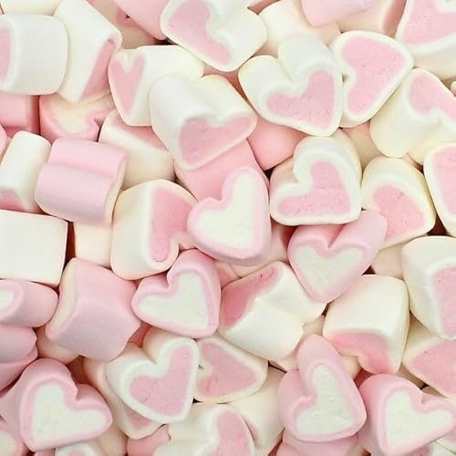 Lucgel Marshmallow a Cuore Bianco e Rosa al Gusto Vaniglia - 1 Kg -
