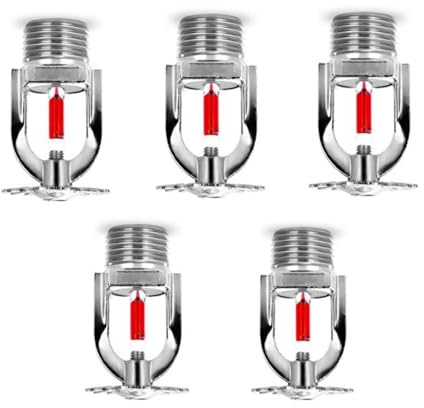 5er-Pack Feuer-Sprinklerkopf, 68 °C, automatische Temperaturauslöser, Glasbirne DN15/DN20 (Pendent, DN15)