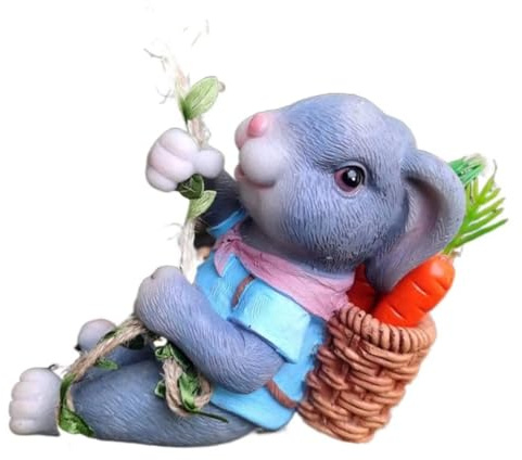 TsoLay Garden Decor Resin Bunny Statue Garden Hanging Ornament Perfect forPatio andLawn C