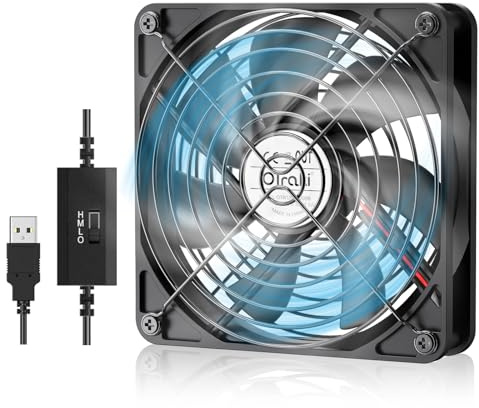 OTraki Ventilatore USB 120 mm,5V USB Fan Raffreddamento PC Ventole Mini Ventilatore 3 Velocità Regolabili,PC Ventole Compatibile con computer/PS4 /TV Box/Armadio AV/Router/Xbox