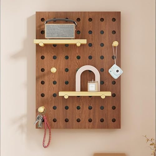 Stromkasten Verkleidung Mit Regal Und Haken – Moderne, Dekorative Abdeckung Für Sicherungskästen, Versteckte Schalttafel, Lochwand-Schutz(Brown2,60 * 50cm/23.6 * 19.7in)