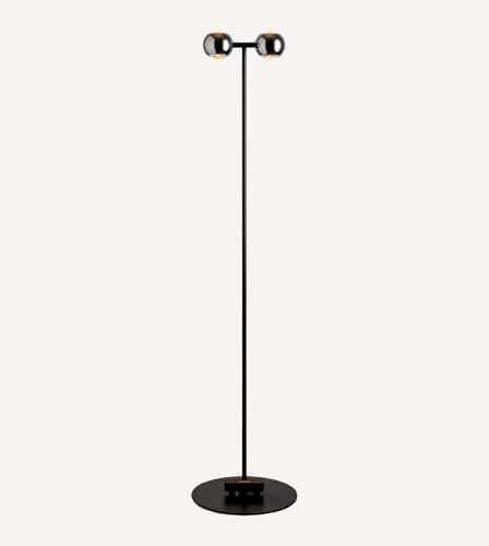 NEONA ALTOS LED Stehleuchte Chrom dimmbar mit Fernbedienung – Stehlampe mit doppelseitigem Lichtaustritt, warmweiß 2700K, 2210 Lumen, 131 cm, Memory-Funktion, 3 Jahre Garantie (Schwarz Chrom)