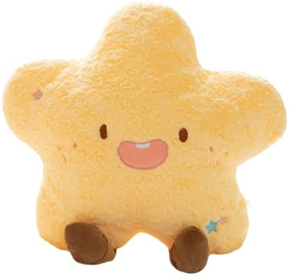 TROYSINC Sonne Mond Wolke Kuschelkissen, Kreative Regenbogen Stern Sofakissen,Weiches Dekokissen Aesthetic Plüschkissen für Kinderzimmer & Geschenk (Sterne)