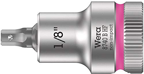 Wera 05003080001 8740 B HF Zyklop Bitnuss mit 3/8 Zoll-Antrieb, mit Haltefunktion für Innensechskantschrauben, 1/8 Zoll x 35 mm
