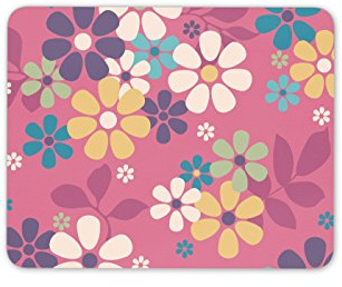 Destination Vinyl Ltd Pink Flowery Print Mouse Mat Pad - Flower Surf Girls Hippy Computer #13092