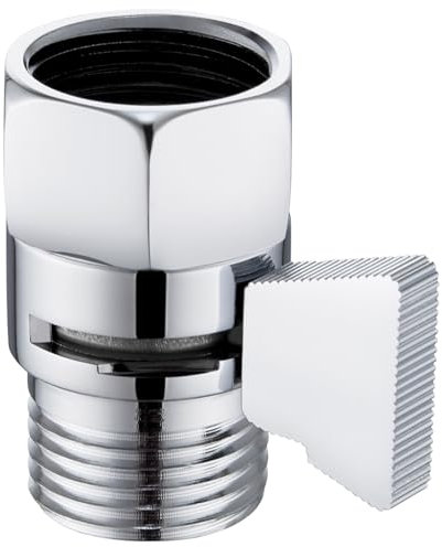 Angle Simple Shower Flow Water Valve, Brass Shut Off Valve for Hand Shower, RV Hose Flow Restrictor, Chrome