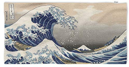 oFloral Handtücher, Motiv: The Great Wave Off Kanagawa, weiches, bequemes, super saugfähiges Handtuch für Bad/Küche/Yoga/Golf/Haarhandtuch für Herren/Damen, 38,1 x 76,2 cm