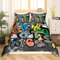 Loussiesd Sreet Art Design Bettwäsche Set 200x200 cm + 80x80 cm 3 teiligs Hiphop Stil Betten Set mit 2 Kissenbezug Super Weiche Mikrofaser Bettbezug - Straße Graffiti Muster
