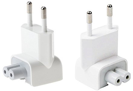 BEYEE AC Adapter Europe Plug Convertidor de Cargador de Viaje, Conector de Repuesto para iPod, iPhone, tabletas iPad, Adaptador de alimentación de AC Macbook (2xEU Plug)