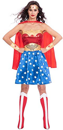 amscan 9906147 Ladies Warner Bros Wonder Woman Fancy Dress Superhero Costume (UK Dress 14-16)