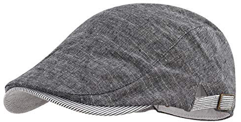 Gisdanchz Flatcap Herren Barett Herren Schiebermütze Baskenmütze Mütze Sommer Gatsby Flatcap Sommer Mützen Schwarz