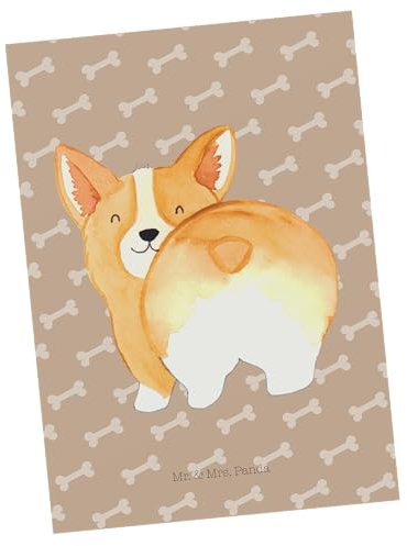 Mr. & Mrs. Panda Postkarte Corgi Po - Geschenk, Sprüche, Grußkarte, Ansichtskarten, einzelkarte, Postkarten, Hund, Spruch, kunstkarte, Süß