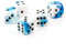 WeLoveBeads W6 Würfel weiß blau/schwarz - Made in Germany! - 5Stk