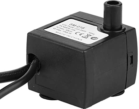 Pompa per Fontana Silenziosa 150 L/h, Pompa Sommersa 2 W per Acquario e Vasca dei Pesci, con 4 Luci Colorate e Filtro, Accessori per Acquario (220-240 V)