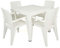 CREVICOSTA QUALITY MARK MARCAS DE CALIDAD - Conjunto Mesa Caribe Cuadrada + 4 sillas Caribe de Resina (Blanco)