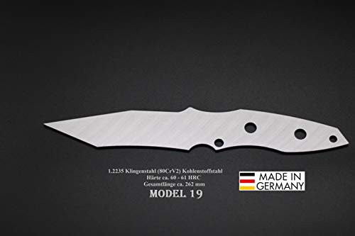 Rohling Messer Model 19 / 262mm Poliert Messerbau Messerstahl Messerklinge Klingenrohling Jagdmesser