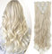 S-noilite Clip In Extensions Haarverlängerung Gewellt 8 Teiliges SET 18 Clips 8Pcs Voller Kopf Wie Echthaar 60cm Aschblond & Bleichblond