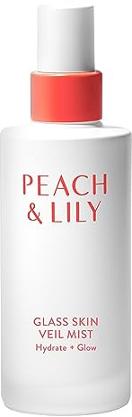 Peach & Lily - Glass Skin Veil Mist (3.38 ounces) - Hydrate & Glow - Facial Mist - Weightless - Cucumber Water, Lotus, Peach, Reishi Mushroom - Self Care - Vegan & Cruelty Free - Korean Beauty