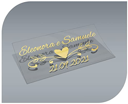 CrisPhy - Adesivi personalizzati per matrimonio, con nome e data, etichette adesive per inviti, matrimoni, battesimi, fidanzamenti, comunioni, compleanni, feste, vintage, timbri (modello 11)