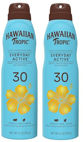 Hawaiian Tropic Everyday Active SPF 30 Sunscreen Spray, 6 Oz (2 Pack)