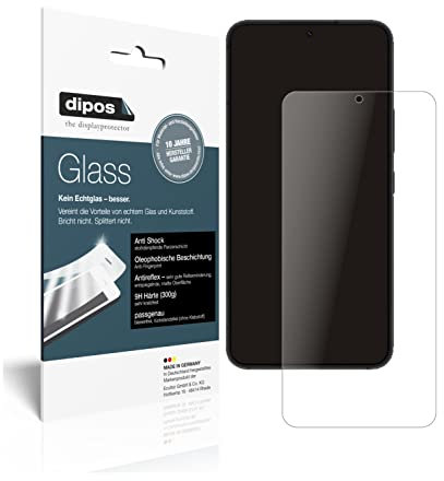 dipos I 2X Displayschutz matt kompatibel mit Samsung Galaxy S22 Schutzfolie 9H Anti-Shock (bewusst Kleiner als das Glas, da Dieses gewölbt ist)