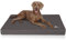 Knuffelwuff Orthopädische Hundematte Nantucket aus Velours mit Handwebcharakter XXL 115 x 80cm Anthrazit - Abnehmbarer Bezug - waschbar - für große, mittelgroße und kleine Hunde