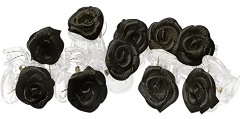 Le noir Pinces à cheveux ornées de roses, Barrette à Fleur, élégant hairclips, Bijoux de cheveux mariée Femme Fille