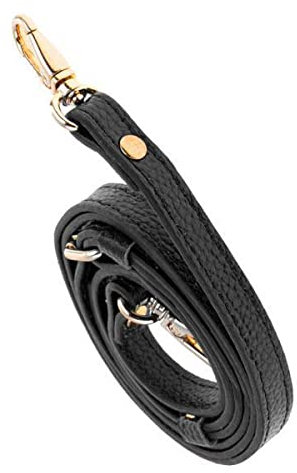 Fenteer Lederband Lederriemen Schulterriemen für Damen Taschen 110-130 cm Leder Schultergurt Umhängetaschen Trageriemen Riemen Umhängegurt (2 x Schwarz)
