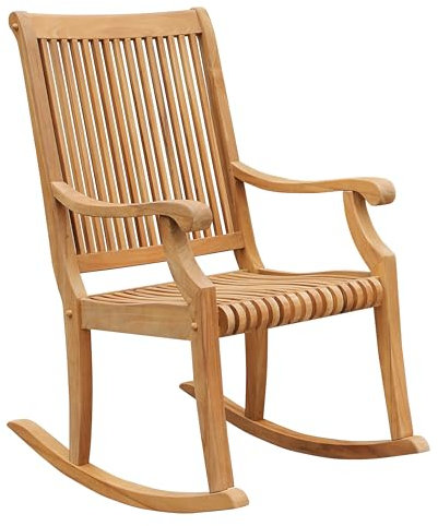 Cambridge Casual Mosko Schaukelstuhl aus Teakholz – Outdoor-Veranda-Wippe für bequeme, langlebige Sitzgelegenheiten auf Terrasse, Deck und Außenbereichen, Schaukelstuhl für den ganzjährigen Gebrauch