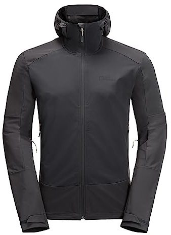 Jack Wolfskin Herren Kammweg Jacket Softshelljacke Grau/Schwarz XL