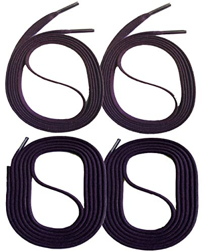 SNORS 2 paia di lacci cerati, rotondi e piatti, 18 colori, 45-150 cm, resistenti agli strappi, stabili, in cotone, per lavoro, scarpe in pelle, stivali, Lilla, 130cm RUND 3mm