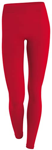 Yenita Thermoleggings Gefütterte Damen Legging mit Innenfleece im 2er Pack, Winter Seamless Thermo Legging in Rot, GR: S/M