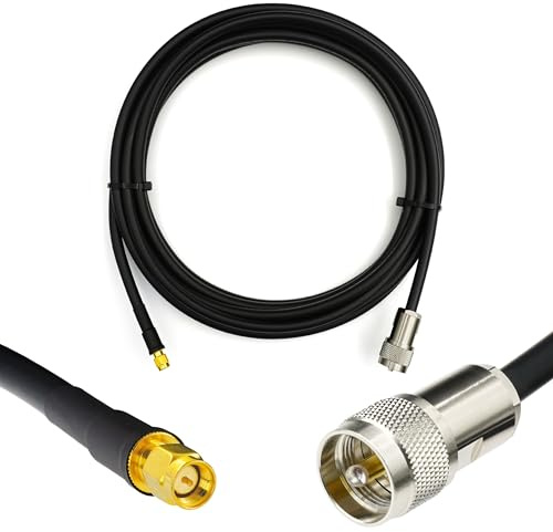 RANGEFUL PL259 SMA CB Radio Extension Cable 3m 9.8ft Waterproof Jumper VHF UHF Male to Male Coax Low Loss 5D-FB Ø7.5mm RF Coaxial Aerial Cable for Two Way Marine Amateur HAM Radio WIFI