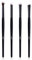 MSQ 4pcs Eye Brush Set Pro Eye Shadow Contour Kit with Soft Synthetic Hairs & Wood Handle for Eyeshadow Eyebrow Makeup Cream Powder Highlighter Brush - Pure Black