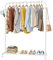 Clothes Rail, Portable Clothes Rack with Hook and Metal Storage Shelf, Heavy Duty Clothes Rail on Wheels, Clothes Rails for Bedroom, Hanging Rails for Clothes, Holds up to 40 kg, White