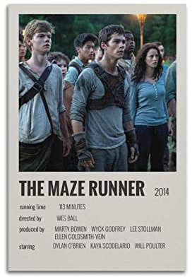The Maze Runner Film-Leinwand-Poster, Raumdekoration, ästhetisches Poster, künstlerisches Poster für Schlafzimmer, Wohnzimmer, Wände, 30 x 45 cm, ungerahmt