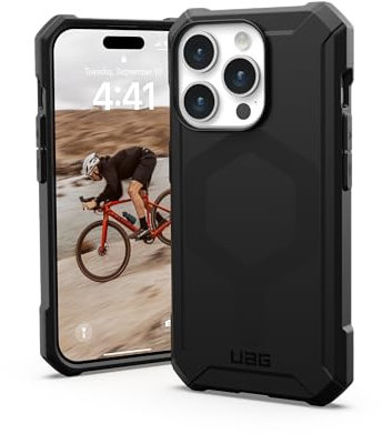 URBAN ARMOR GEAR UAG Case Compatible with iPhone 15 Pro Case 6.1 Essential Armor Black Built-in Magnet Compatible with MagSafe Charging Rugged Military Grade Dropproof Protective Cover