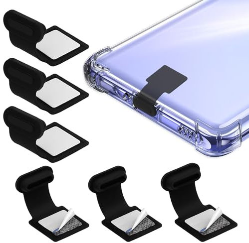 Cobee 6Stück Typ C Port Staubschutzkappen, USB C Staubschutzkappen Telefon Typ-C Anti Staub Ladeanschluss Stecker Silikon Staubschutz mit Abnehmbarem Klebstoff Kompatibel mit Laptop(Schwarz)
