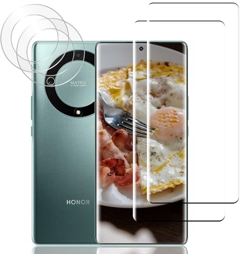 Protector de Pantalla Honor Magic 5 Lite Cristal Templado Completa [Caso Amistoso][Ultra HD][De Punta a Punta][Sin Burbujas][Anti-Scratch][Sensible al Tacto][2+2 Piezas]