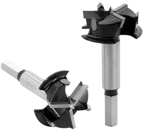 Meichoon Forstnerbohrer mit 3 Schneiden, verbesserte Version, höhere Härte, Carbon-Holzbearbeitungswerkzeug, Stanz-Bit, Holzplatten, flache Flügelbohrungen, Lochscharnier, Hartmetall-Bohrsets, 40 mm