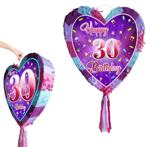 Pinata zum 30. Geburtstag mit Stab – Mädchen 30 Party Smashing Game – Groß 41 cm x 38 cm