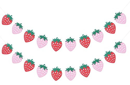 TOYANDONA 2 Stück Erdbeer-Girlande Erdbeer-Motto-Party-Dekorationen Beeren-Hängebanner Erste Geburtstagsparty Gastgeschenke Zubehör Für Babyparty