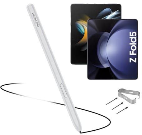 Galaxy Fold 5 Stylet S Pen blanc pour Samsung Galaxy Z Fold 5 Stylet pour Fold 4 Pen Fold 3 Stylet Touch Pen avec 3 pointes de rechange (pas de Bluetooth)