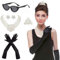 Horolam 6PCS 1920er Accessoires, Holly Golightly Kostüm 20er Jahre Accessoires Perlenkette Ohrringe Handschuhe Sonnenbrille für Frauen (mode)