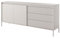 BETTSO - Kommode Beige Matt - Kommode mit Schubladen, dekorativen Rillen und hohen Metallbeinen - Push to Open System - 187 cm breit, 81 cm hoch - Kommode Wohnzimmer
