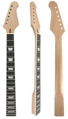Yinfente Manico per chitarra elettrica, 22 tasti, 63 cm, tastiera in palissandro mogano, Bolt On, blocco trapezoidale