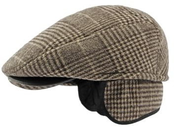 YAMEE Baskenmütze Winter für Herren Vintage Warmer,Wintermütze Barette Kariert Herren mit Faltbar Ohrenklappen,Schiebermütze für Damen Weich Atmungsaktiv,Zeitungsjungen Mütze Klassische,Cabbie Cap