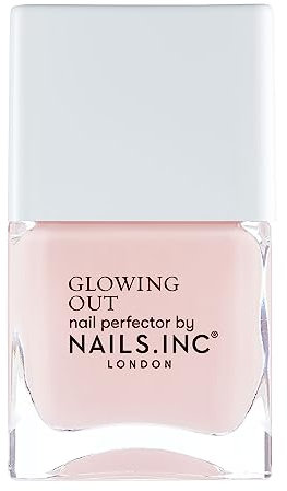Nails Inc - GLOW WITH THE FLOW vernis à ongles embellissant - Glow naturel, teinte Peach - Finition miroitante et scintillante - Longue durée & Cruelty Free - Manucure parfaite, effet Fench Manicure