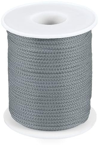 PATIKIL 2mm x 100feet Nylon String for Bracelets Braided Nylon Cord Nylon Thread for Wind Chime Beading Necklaces Blinds DIY Craft Jewelry Making, Gray